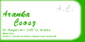 aranka csosz business card